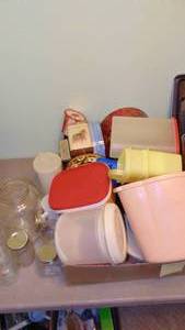 lot 61 image: Assorted Jars, Tins and Plastic Containers