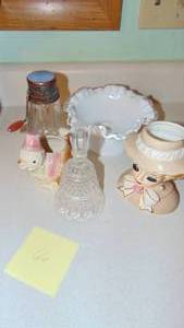 lot 66 image: Silvercrest Compote, Head Vase, Planter, Grinder and Crystal Bell