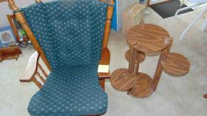 lot 85 image: Platform Rocker and Plant Stand
