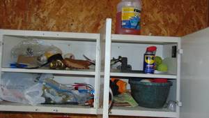lot 95 image: Contents of 3 Metal Wall Cabinets (cabinets not included)