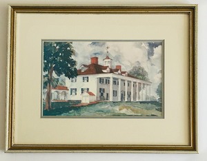 lot 58 image: Framed Watercolor Print of Mount Vernon