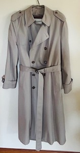 lot 43 image: London Fog Tan Trench Coat with Belt and Epaulettes