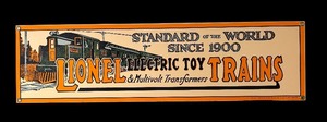 lot 32 image: Lionel Electric Toy Trains Metal Sign