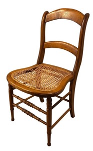 lot 53R image: Vintage Wooden Caned Seat Chair