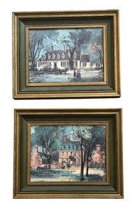 lot 81 image: Pair of Framed Colonial Williamsburg Prints by F. Alexander