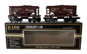 lot 95 image: K-Line Milwaukee Road Freight Cars Set with Coal Loads