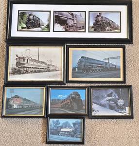 lot 162 image: Collection of Black Framed Railroad Pictures