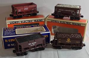 lot 257 image: Lionel & K-Line Train Car Grouping including Model 6-6126 Canadian National Box Car