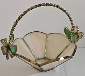 lot 263 image: Delicate Stained Glass Basket