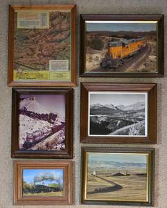 lot 271 image: Wood Framed Train Print Collection  Great Northern Railway Map