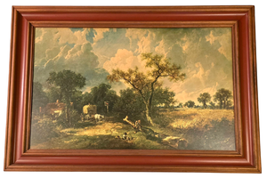 lot 128 image: Large Framed Country Scene Print Under Glass