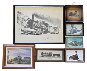 lot 195 image: Collection of Railroad Themed Framed Prints
