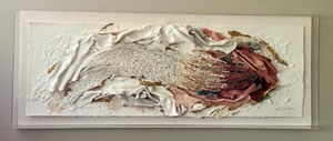 lot 35 image: Original Artisan Mixed Media Fiber Art in Acrylic Frame