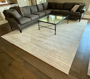lot 45A image: Large Neutral Area Rug 109 x 144 Inches Plush Texture