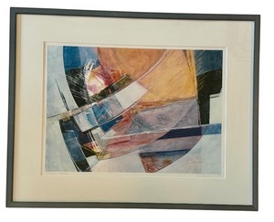 lot 49 image: Karen Scharer Signed and Numbered Abstract Print Produced Motion Framed