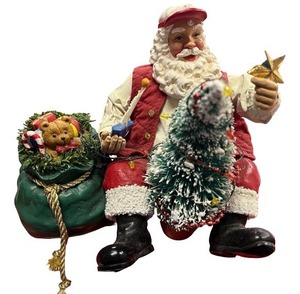 lot 75 image: Possible Dreams Clothtique Santa Figurine with Tree and Gift Sack