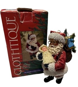 lot 77 image: Clothtique Possible Dreams Santa with Baby Jesus Figurine with Box