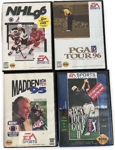 lot 4I image: Lot of 4 EA Sports EMPTY Game Cases NHL 96 Madden 95 PGA Tour II PGA Tour 96