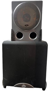 lot 31 image: Klipsch Powered Subwoofer and Speaker with Inputs and Controls