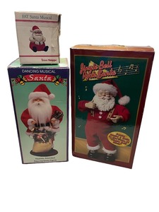 lot 99 image: Set of 3 Musical Dancing Santa Claus Figures with Boxes