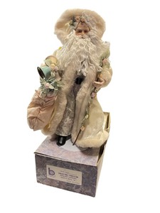 lot 130 image: Collectible Porcelain English Garden Santa Doll 16 Inch with Accessories
