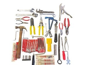 lot 142 image: Large Assortment of Hand Tools Including Hammers, Pliers, Wrenches, and Screwdriver Sets