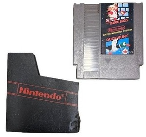 lot 4E image: Nintendo NES Super Mario Bros. and Duck Hunt Game Cartridge with Sleeve