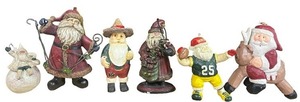 lot 147 image: Set of 6 Assorted Santa Claus Christmas Ornaments