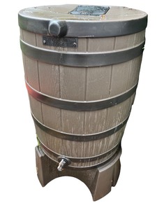 lot 163 image: Plastic Rain Barrel with Stand and Spigot