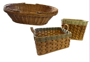 lot 47 image: Set of 3 Woven Storage and Serving Baskets