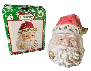 lot 175 image: Holiday Treasures Santa Claus Ceramic Cookie Jar with Box