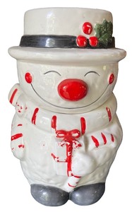 lot 176 image: Enesco Snowman Ceramic Cookie Jar with Lid