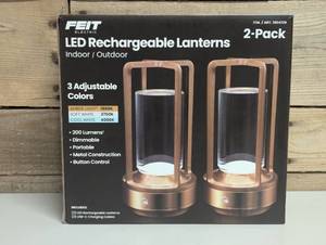 lot 93 image: Feit Electric LED Rechargeable Lanterns, 2-pack