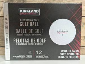 lot 75 image: Kirkland Signature Golf Balls 3-Piece Urethane Cover, 12 Golf Balls