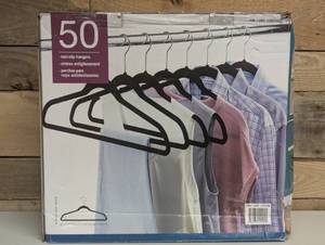 lot 31 image: Flocked Non-Slip Space Saving Hangers - 50 Pack
