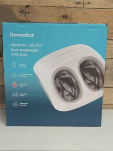 lot 38 image: Homedics - Shiatsu  air 3.0 foot massager with heat - White
