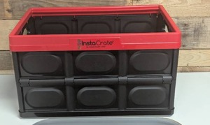 lot 4 image: Greenmade InstaCrate 12 gal BlackRed Folding Crate 11.7 in. H X 14.2 in. W X 21 in. D Stackable