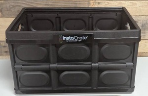 lot 9 image: Greenmade InstaCrate 12 gal Black Folding Crate 11.7 in. H X 14.2 in. W X 21 in. D Stackable