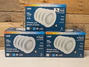 lot 166 image: 11 Pack Feit Electric 75W Replacement 5-CCT LED Recessed Downlight - 11 Pack