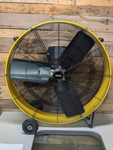 30 in. Heavy Duty High Velocity Barrel Floor Drum Fan in Yellow with DC Brushless Motor, Variable Speeds, 13,300 CFM