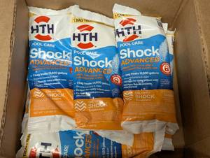 lot 174 image: 11 Pack HTH 52035 Swimming Pool Care Shock Advanced, Swimming Pool Chemical, Cal Hypo Formula, 1lb - 11lbs Total