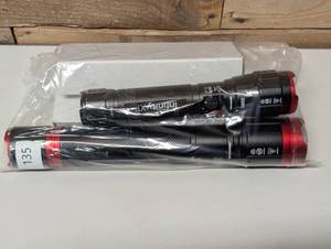 lot 135 image: 2 Pack Infinity X1 Dual Power Flashlight, 1 - 3500 Lumen & 1 - 5000 Lumen High-Performance LED, Rechargeable or Alkaline Powered, 4 Light Modes, USB-C Charging
