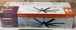 lot 143 image: Kensgrove II 72 in. Smart IndoorOutdoor Matte Black Ceiling Fan with Remote Included Powered by Hubspace