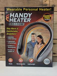 lot 110 image: Handy Heater Freedom Travel Neck Heater Portable Body Warmer, 131°F Max, 6.5-Hour Duration, Lithium-Ion Battery Included 4.5 out of 5 stars with 90 reviews