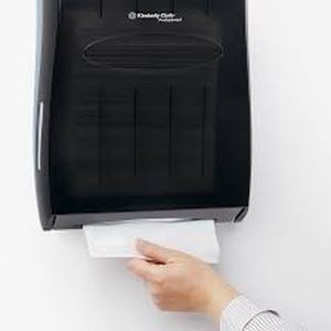 lot 176 image: Kimberly Clark Professional Universal Folded Paper Towel Dispenser (09905), for Kleenex and Scott Brand Multifold and C-fold, 13.3 x, 5.9 x 18.9, Smoke (Black)