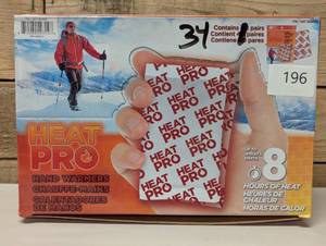 lot 196 image: Heat Pro Hand Warmers 34 Pairs. 8 Hrs