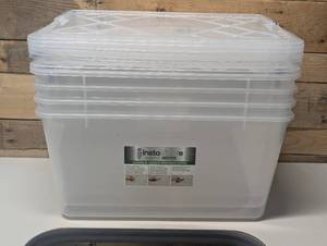 lot 187 image: 4 Pack - Greenmade InstaView 45 Multi-Use Storage Bin, 45 Quart