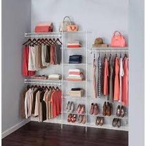 lot 206 image: ClosetMaid SuperSlide 5 ft. to 8 ft. 12.9 in. D x 96 in. W x 86.3 in. H White Ventilated Wire Steel Closet System Organizer Kit