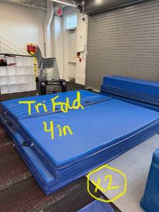 Two 4 - Inch Thick Tri Fold Gymnastics Mats (584005)