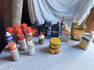 lot 54 image: Motor Oils, Sprays, Engine Paint and Lubricants - partially full